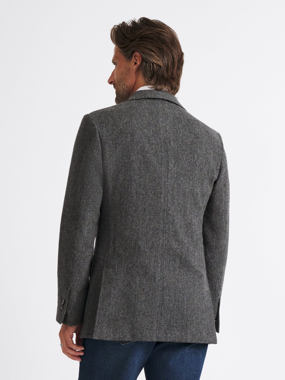 Charcoal Herringbone Shetland Tweed - Custom Fit Tailored Clothing