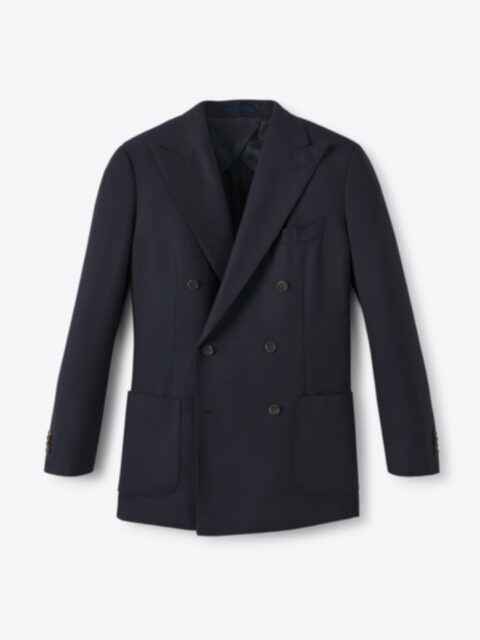 Reda Navy Hopsack Bedford Jacket - Custom Fit Tailored Clothing
