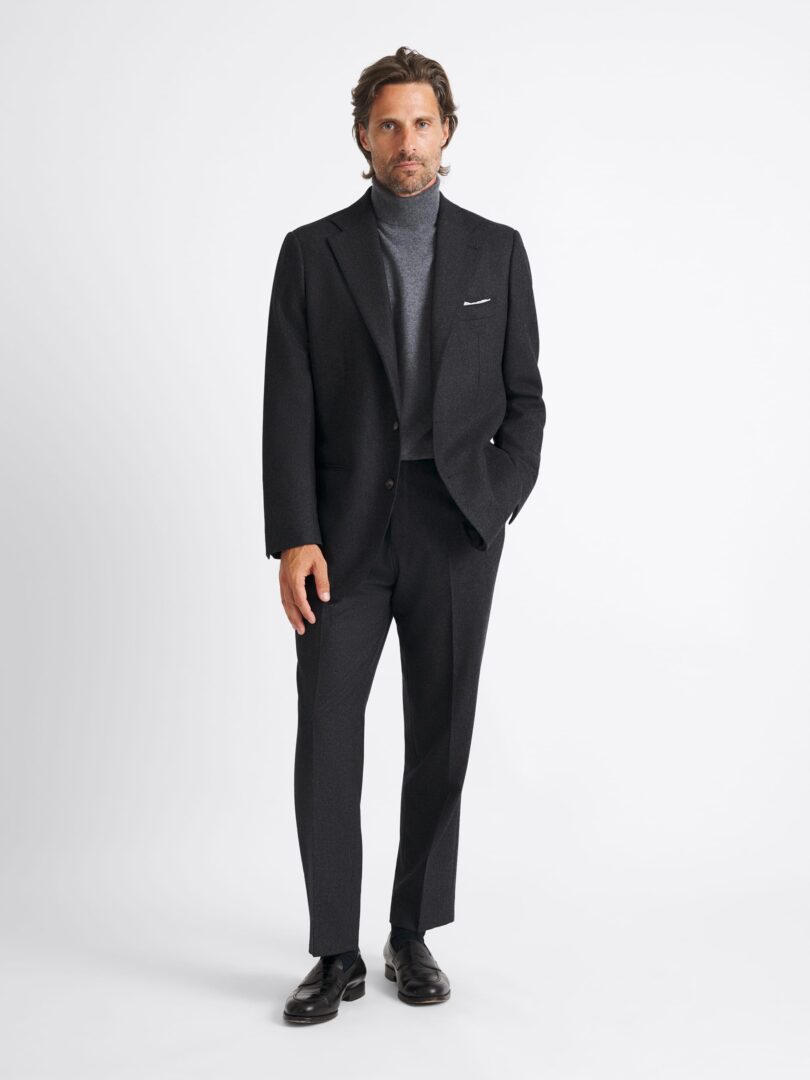 VBC Charcoal Wool Flannel Downing Suit Thumb Detail