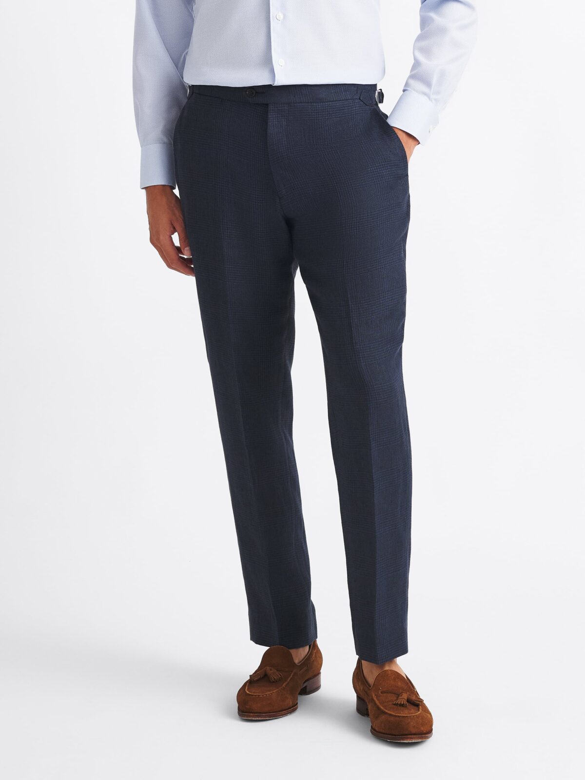 navy blue plaid dress pants Unique Bargains Men's Plaid Dress Pants Casual Slim Fit Checkered Business Trousers 34 Navy Blue