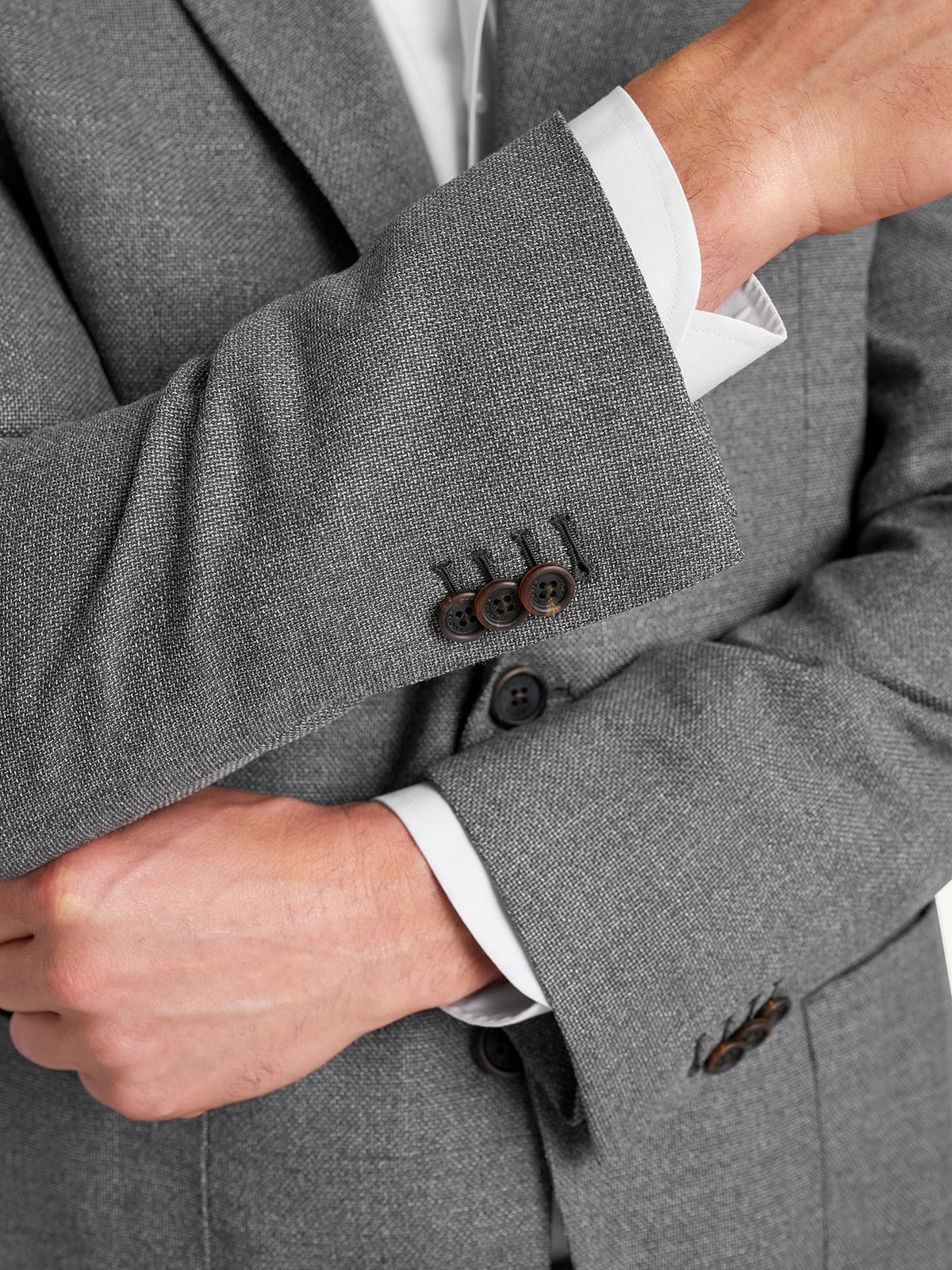 Reda Grey Wool Hopsack Bedford Jacket - Custom Fit Tailored Clothing