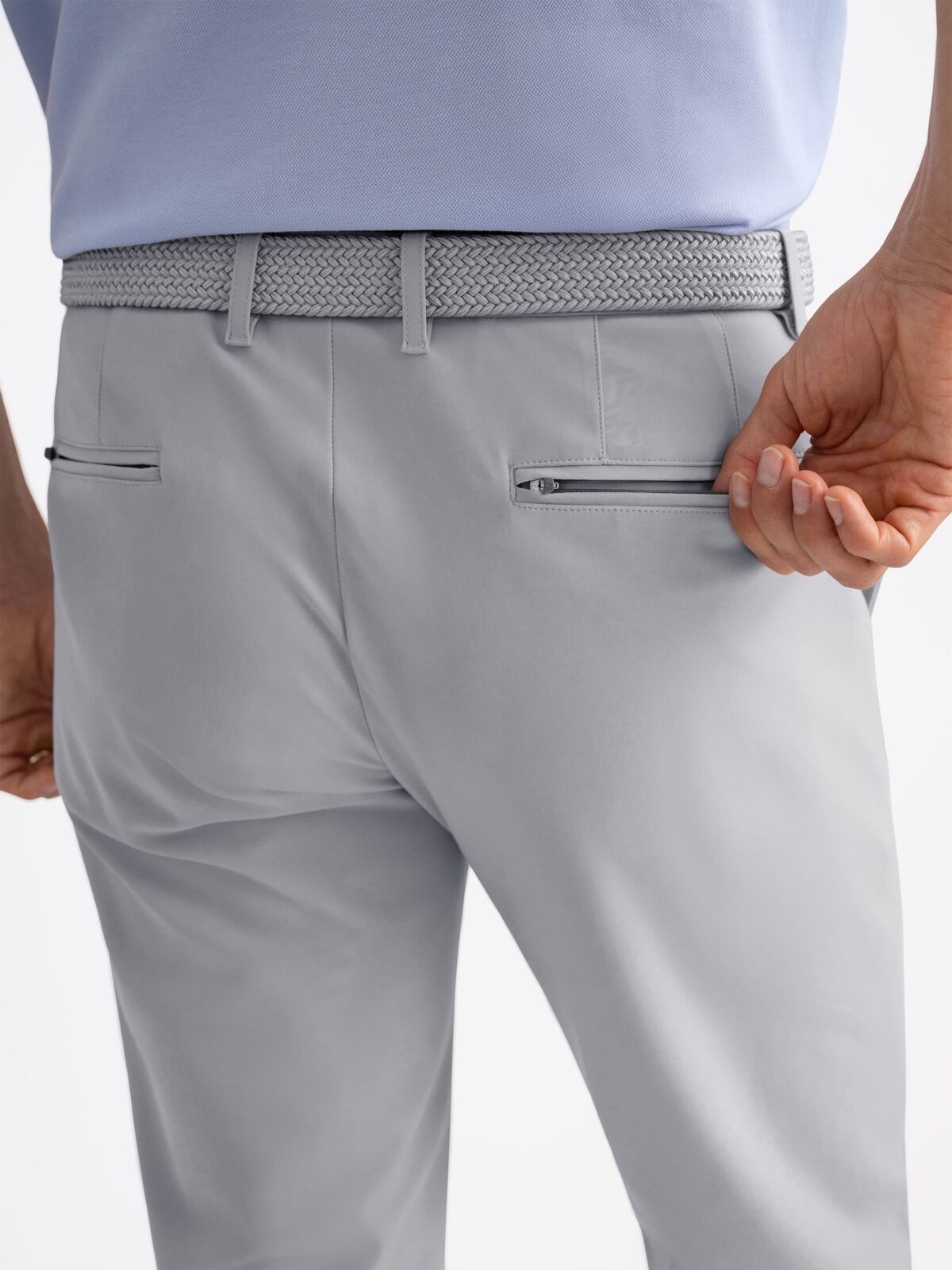 Milano Light Grey Performance Golf Chino - Custom Fit Pants