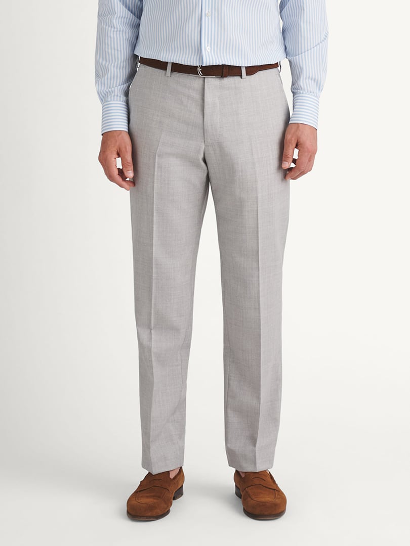Drago Light Grey S130s Tropical Wool Dress Pant Thumb Detail