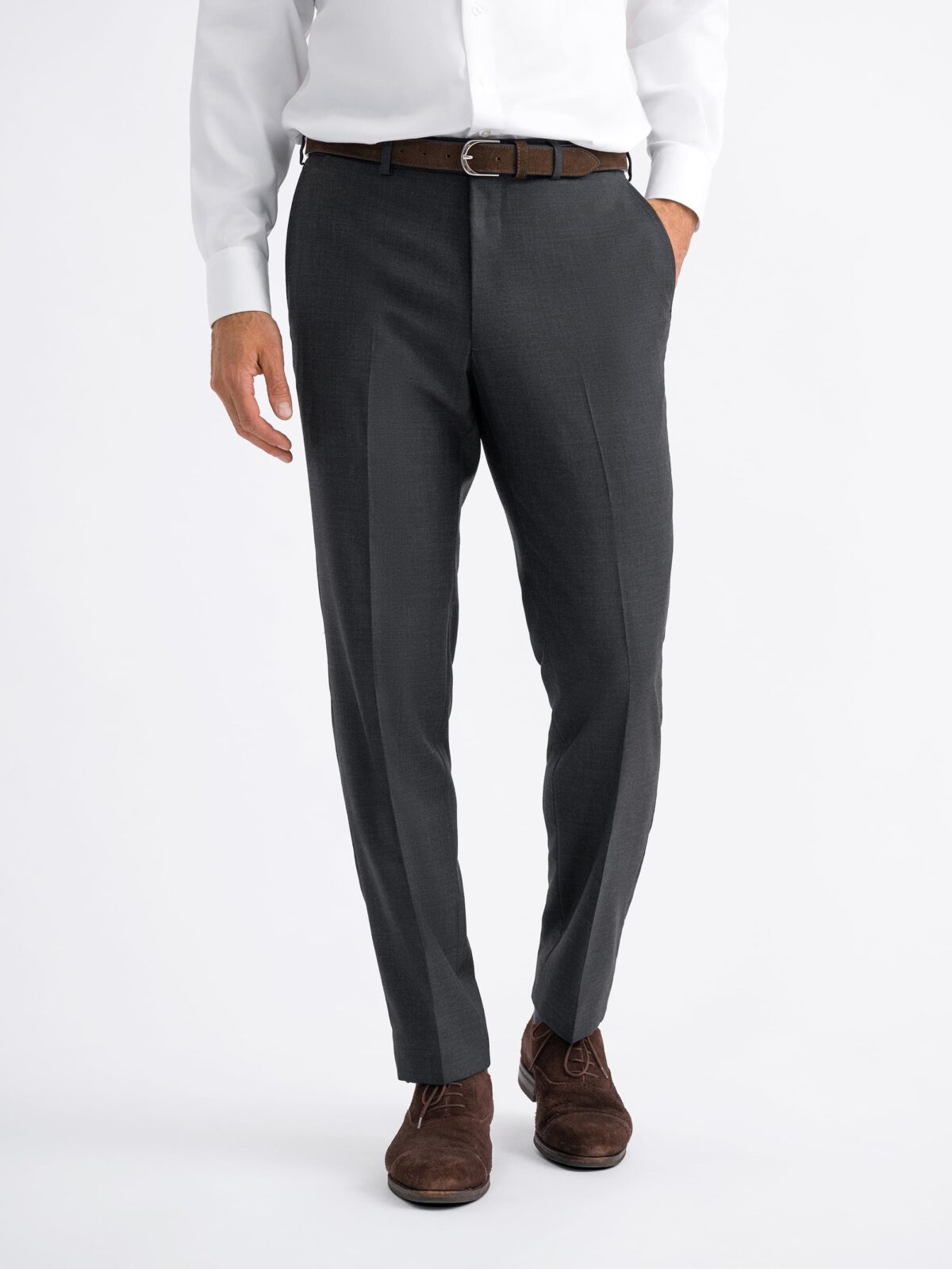 Buy Men's Lin Charcoal Grey Linen Pant Online | SNITCH