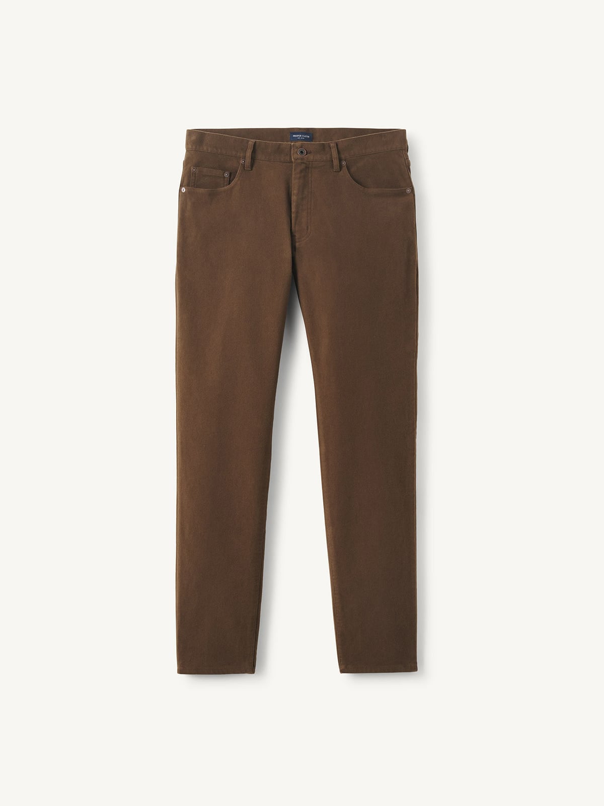 Olimpias Brown Stretch Moleskin 5-Pocket - Custom Fit Pants