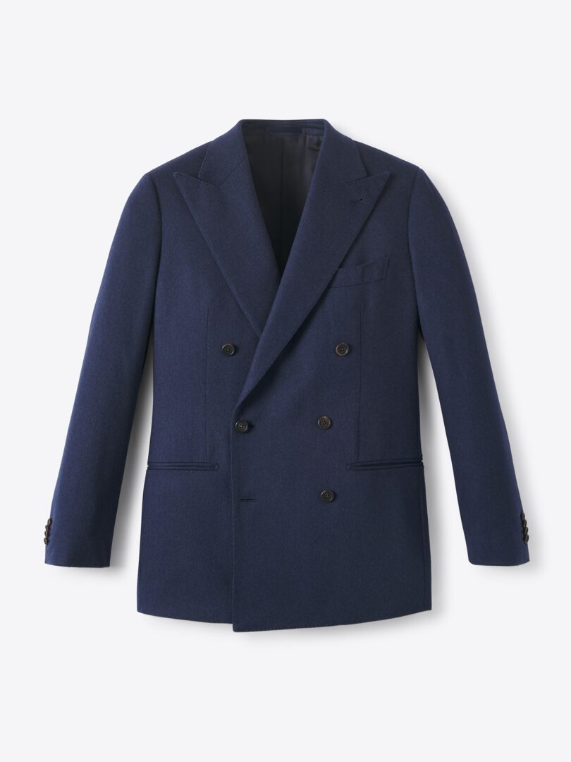 Men’s Double Breasted Navy Camelhair Jacket Thumb