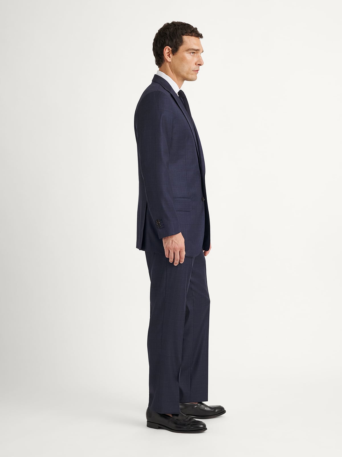 Loro Piana Fabric S150s Navy Plaid Allen Suit - Custom Fit