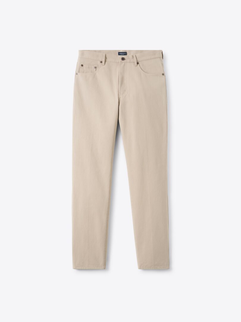 Men’s Tessuti Di Sondrio Beige Cotton 3 Ply Bulletproof 5-Pocket Thumb