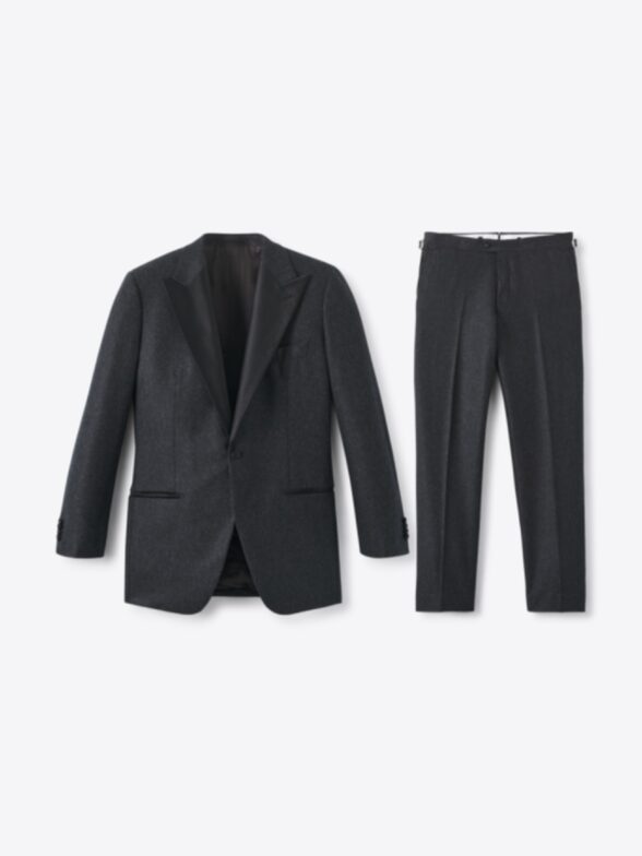 Thumb Photo of Peak Lapel VBC Charcoal Wool Flannel Tuxedo