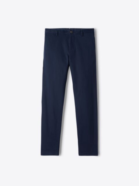 Modena Navy Peached Stretch Cotton Chino - Custom Fit Pants