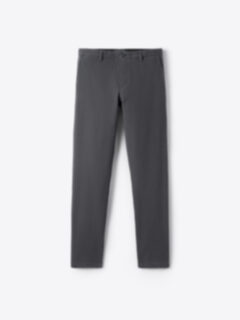 Shop Brenta Charcoal Brushed Stretch Cotton Chino