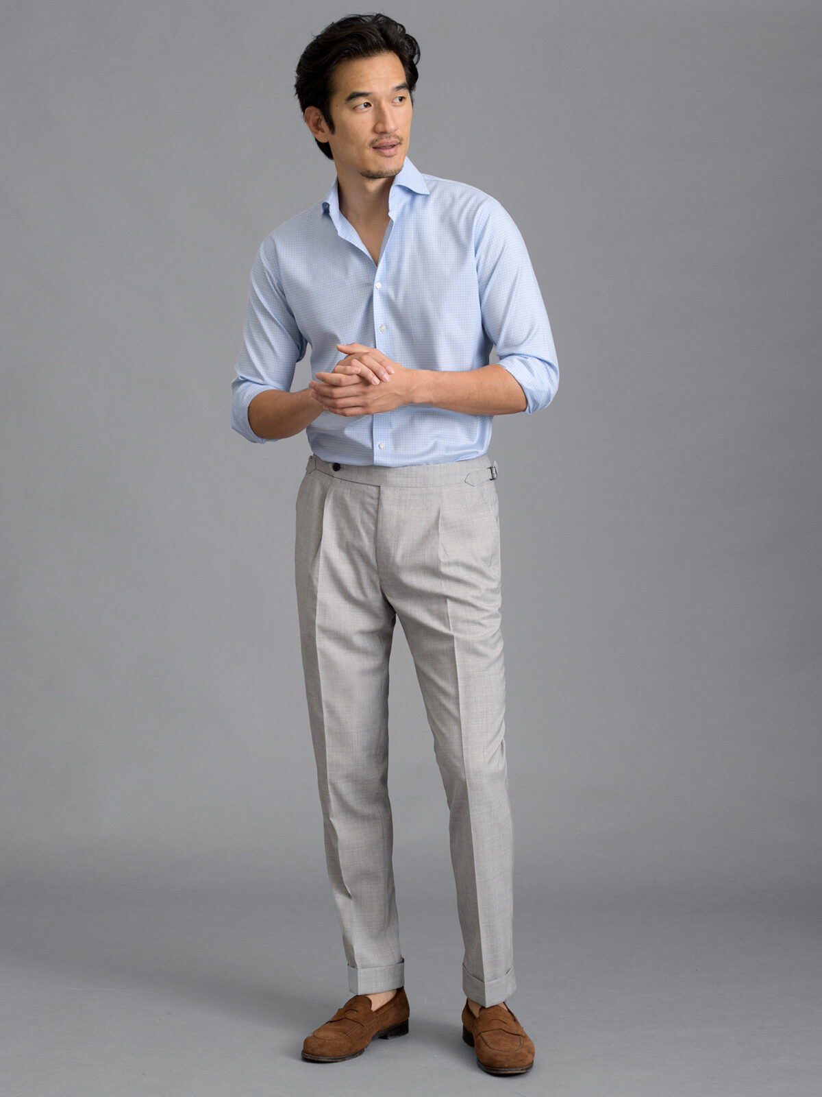 Pleated Fashion Tailored Pant - Light Grey, Suit Pants