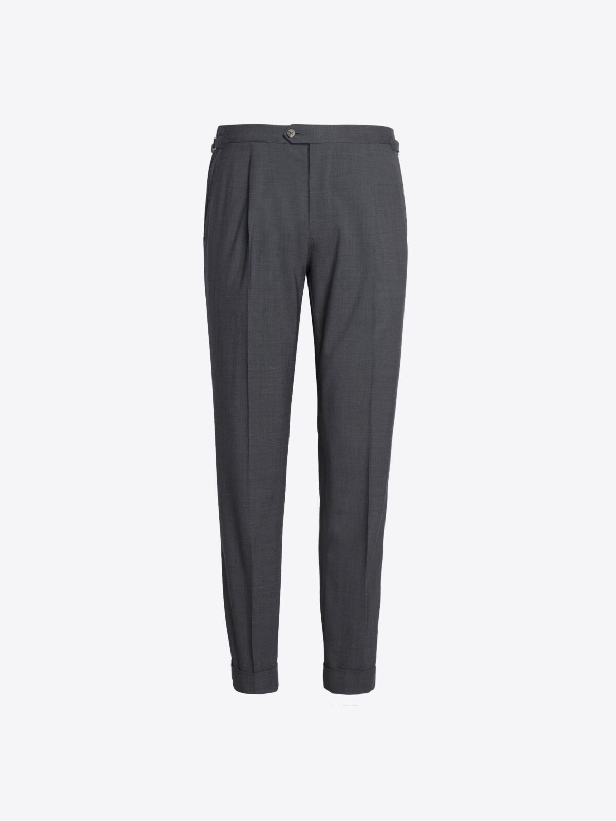 Allen Grey Stretch Wool Pleated Dress Pant - Custom Fit Tailored