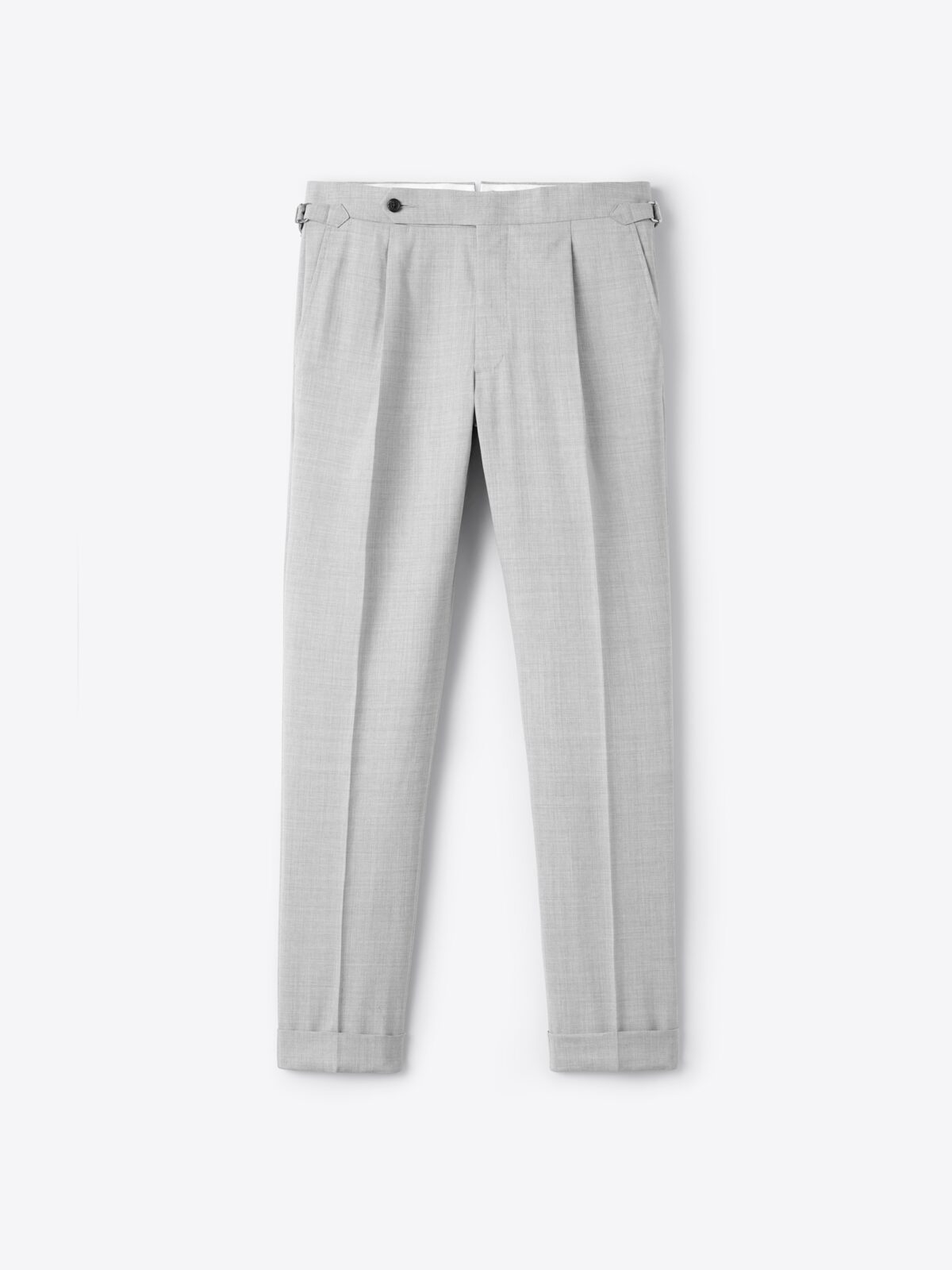 STRAIGHT FIT LONG LENGTH SATIN TROUSERS - Pearl grey