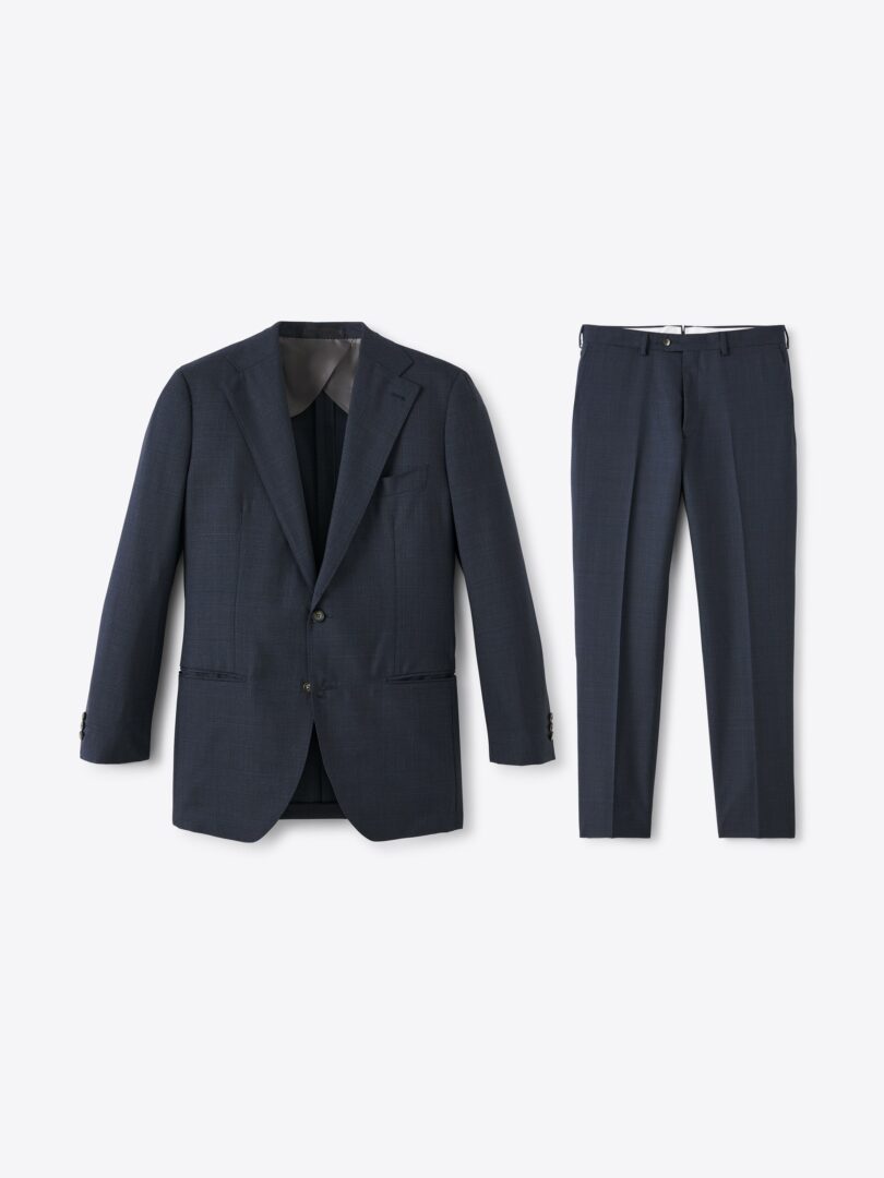 Men’s VBC Navy Glen Plaid Tropical Fresco Suit Thumb