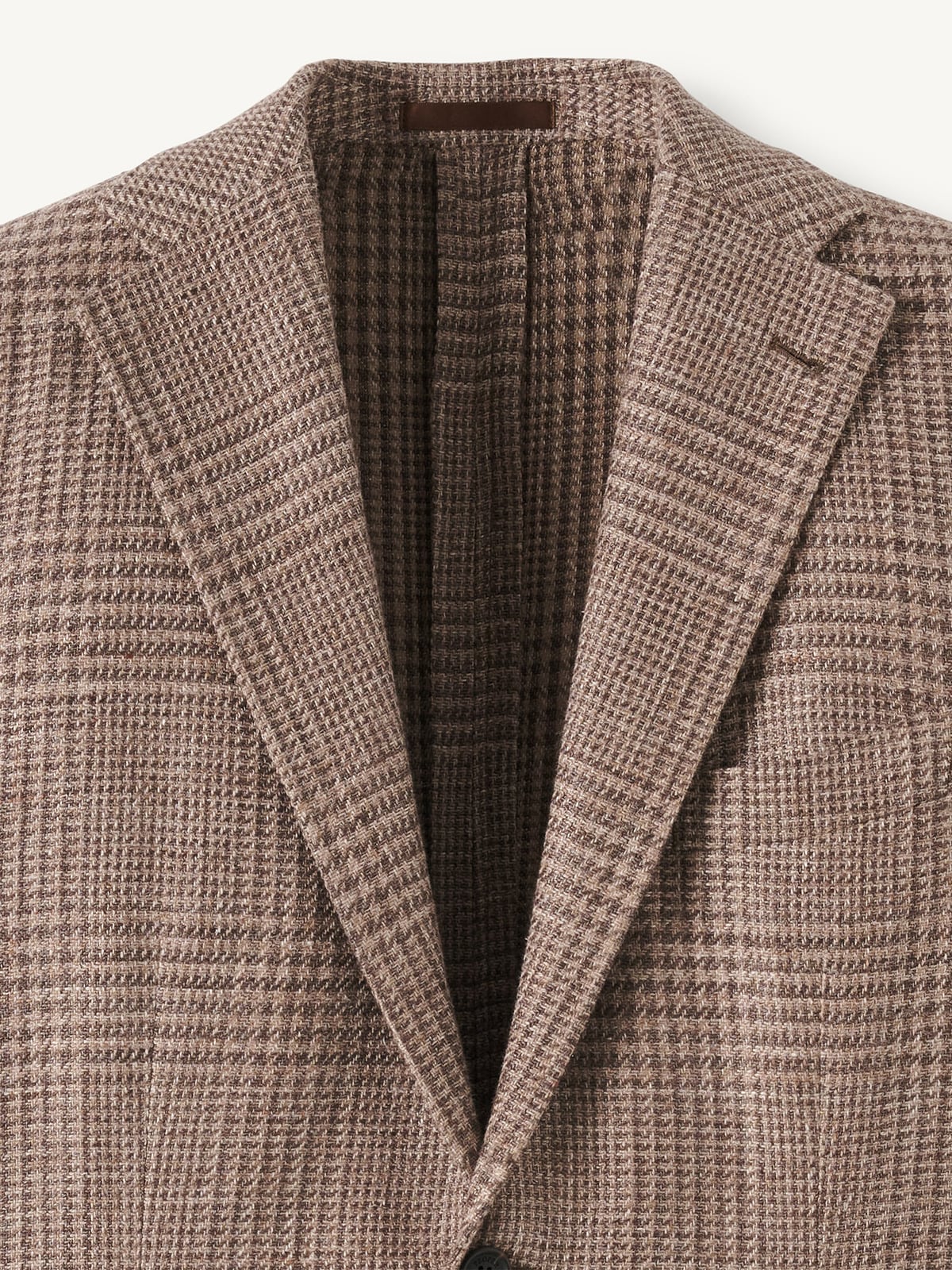 Cerruti Brown Glen Plaid Cotton and Linen Jacket - Custom Fit