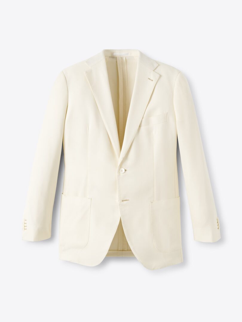 Men’s Reda S110s Ivory Wool Hopsack Thumb