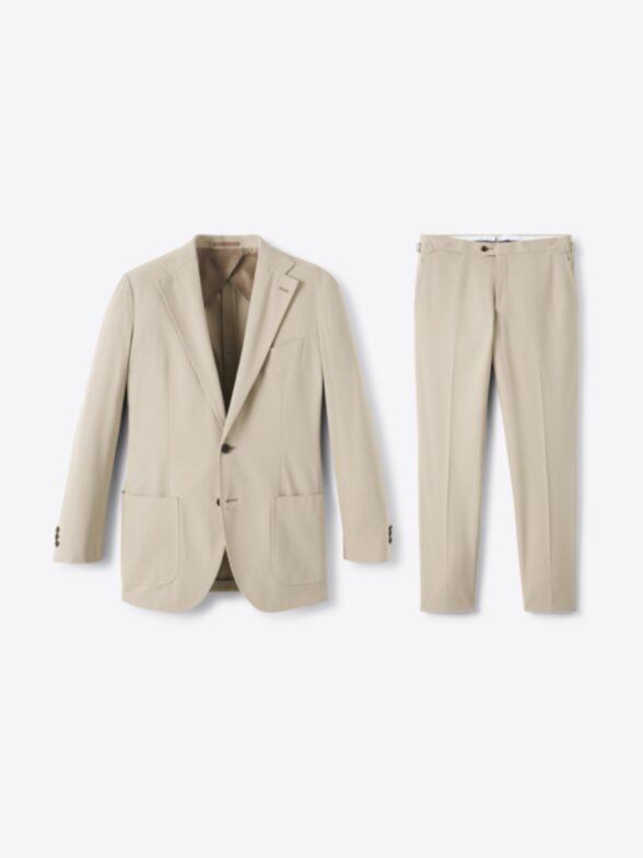Thumb Photo of Di Sondrio Beige High Twist Cotton Suit
