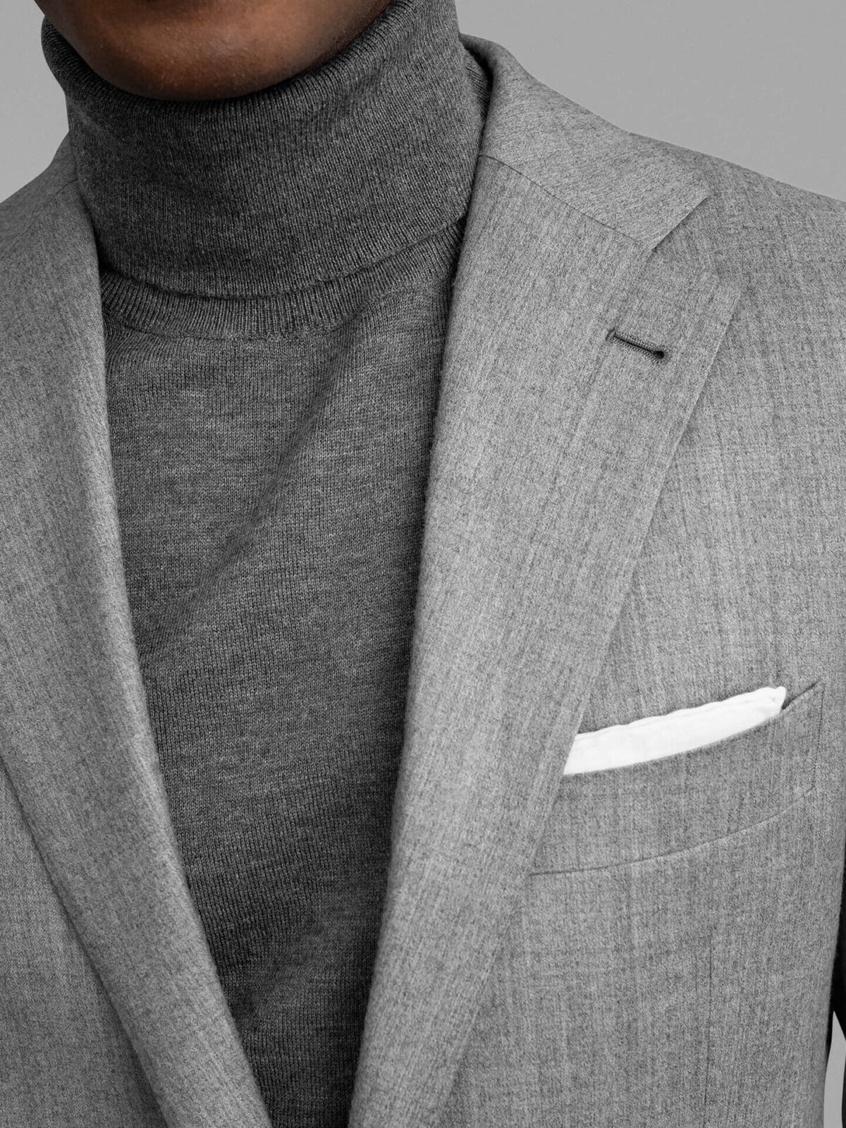 Reda S110s Light Grey Wool Flannel Allen Suit - Custom Fit