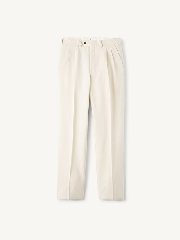 Thumb Photo of Beige High Rise Pleated Positano Dress Pant
