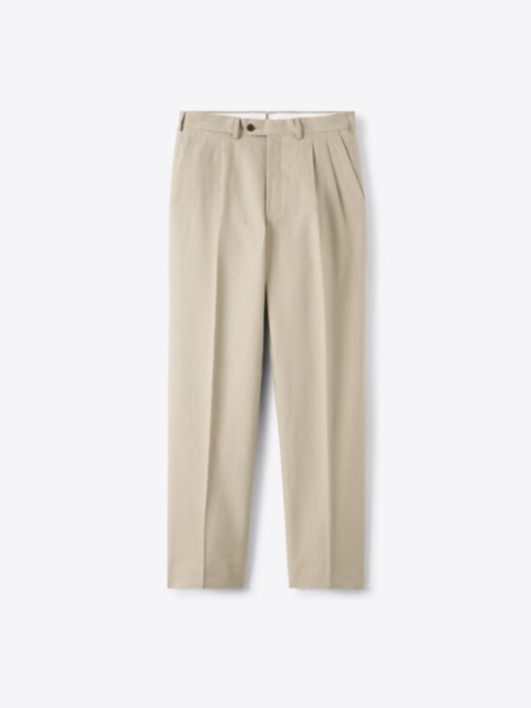 Thumb Photo of Taupe Positano Wide Leg Cotton and Linen Trouser