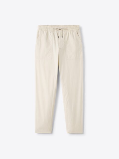 Di Sondrio Beige Lightweight Stretch Cotton Chino - Custom Fit Pants