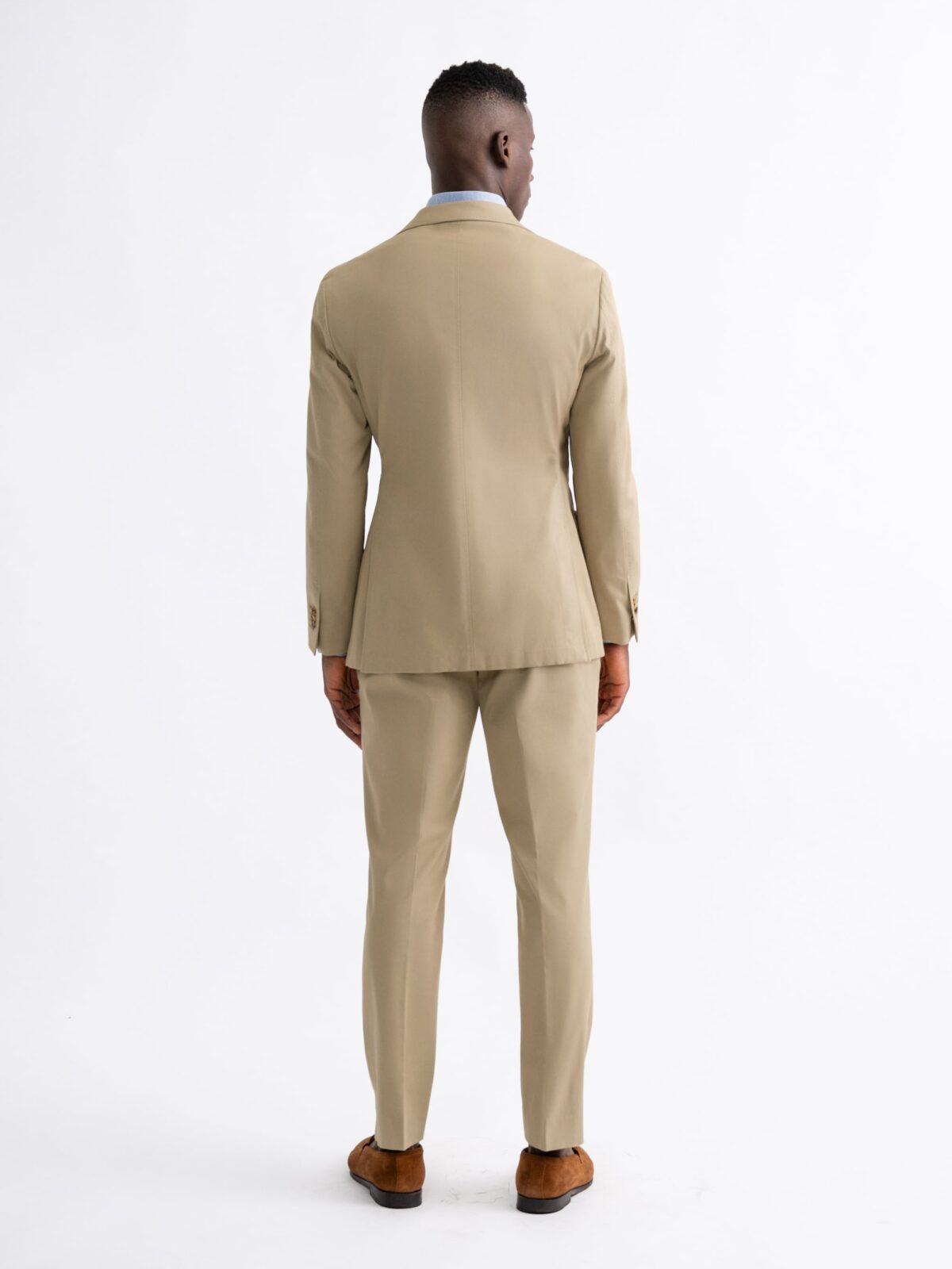 Beige Stretch Cotton Waverly Suit - Custom Fit Tailored Clothing