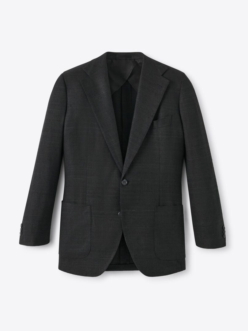 Men’s Black Indian Matka Silk Jacket Thumb