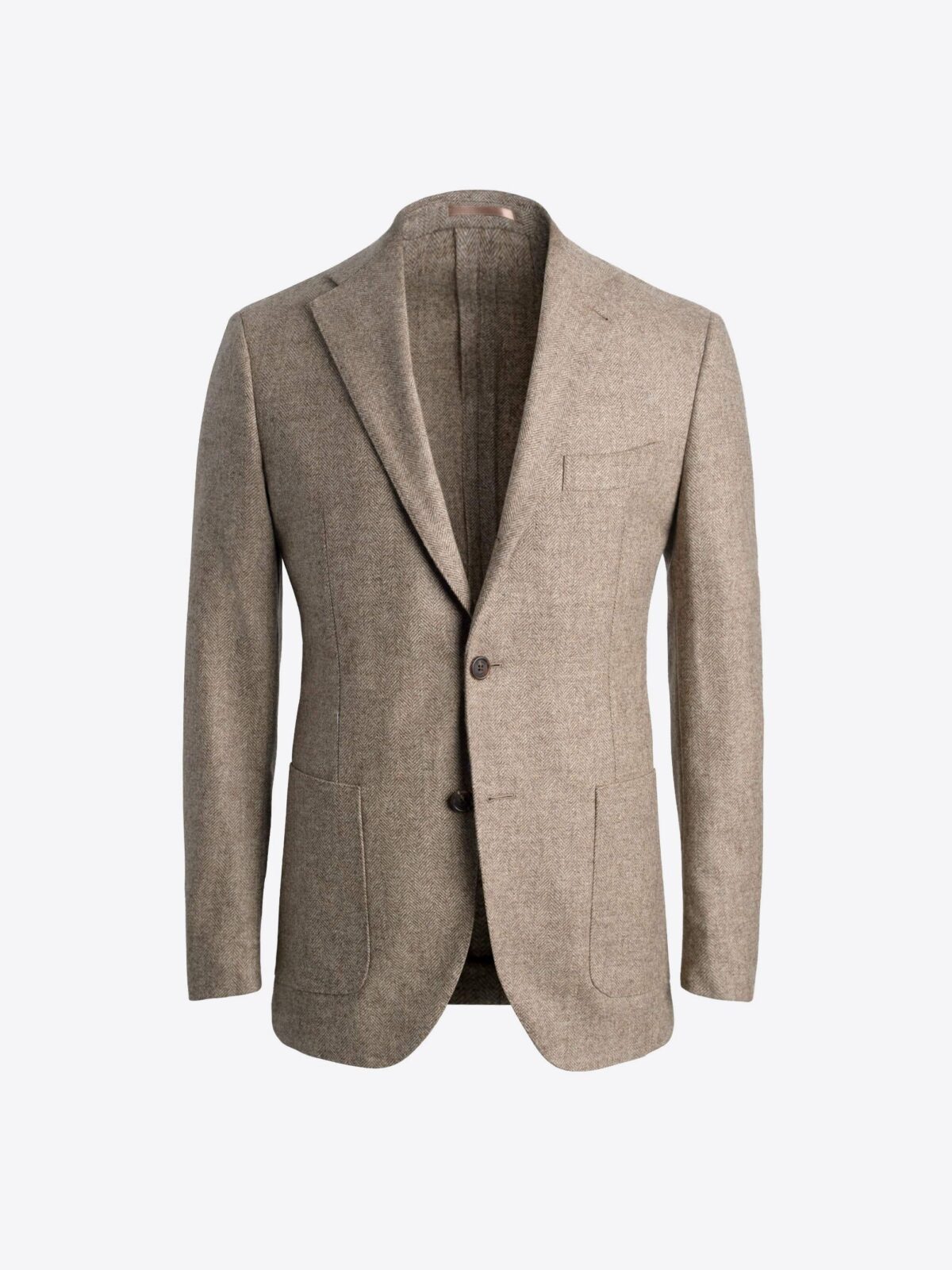 Bedford Taupe Herringbone Tweed Jacket - Custom Fit Tailored Clothing