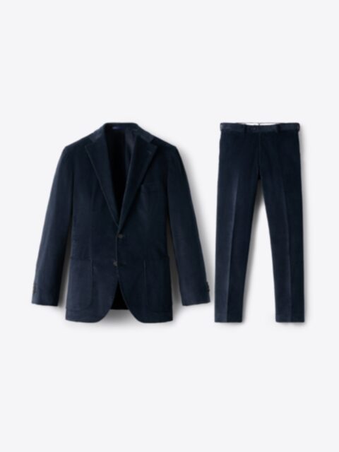 Navy Corduroy Stretch Waverly Suit - Custom Fit Tailored Clothing