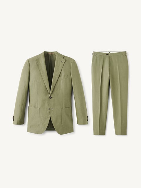 EDIFICE×SPENCE BRYSON LINENS セットアップ　46 Spence Bryson Caramel Heavy Irish Linen Bedford Suit - Custom Fit