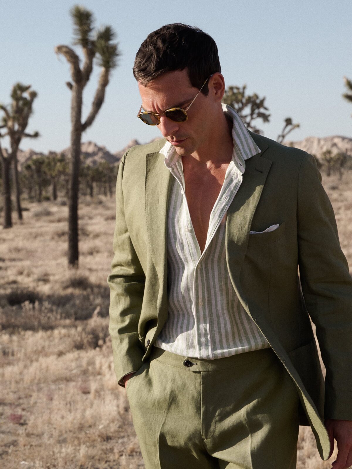Spence Bryson Sage Heavy Irish Linen Bedford Suit - Custom Fit
