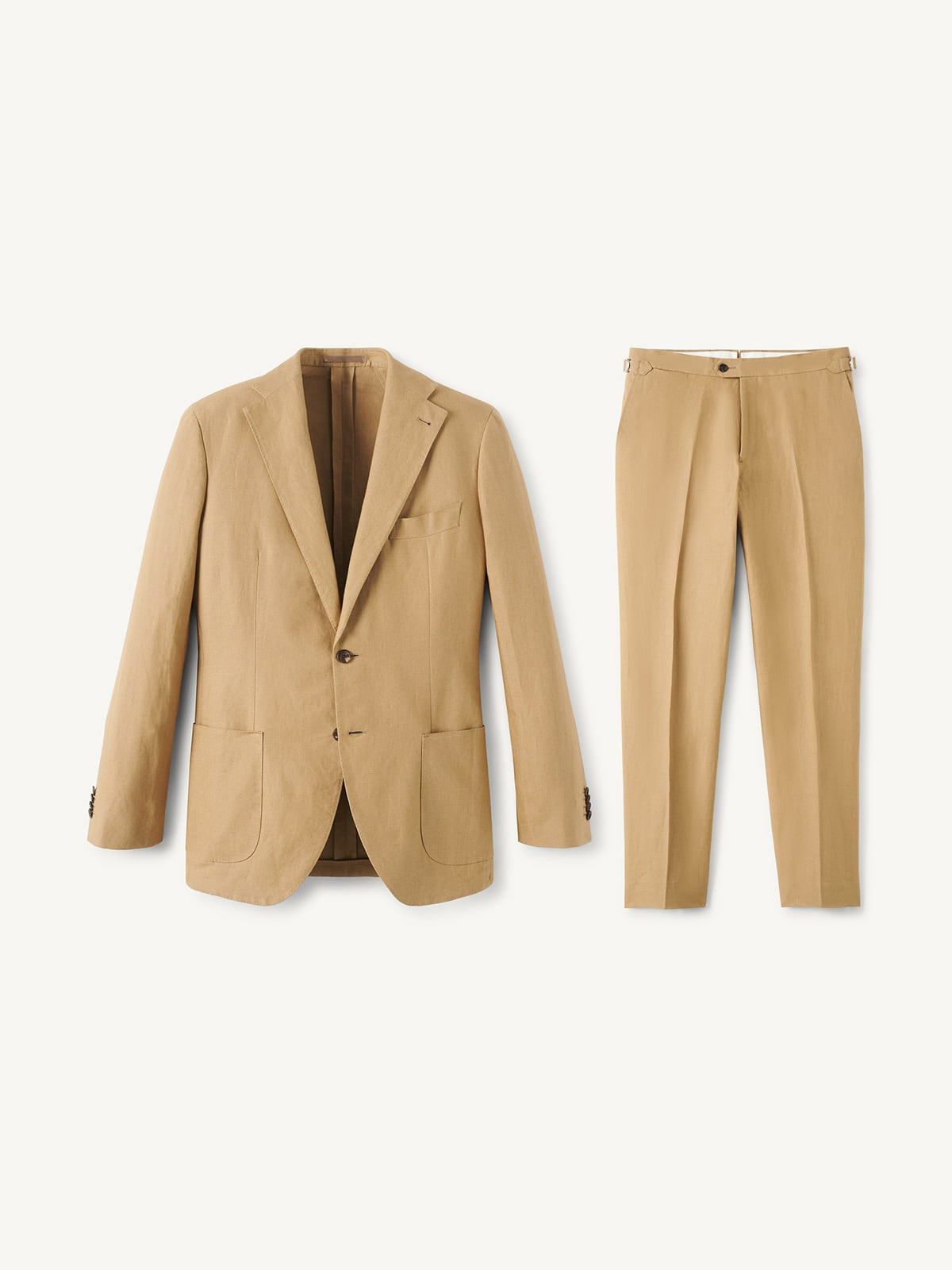EDIFICE×SPENCE BRYSON LINENS セットアップ　46 Spence Bryson Caramel Heavy Irish Linen Bedford Suit - Custom Fit