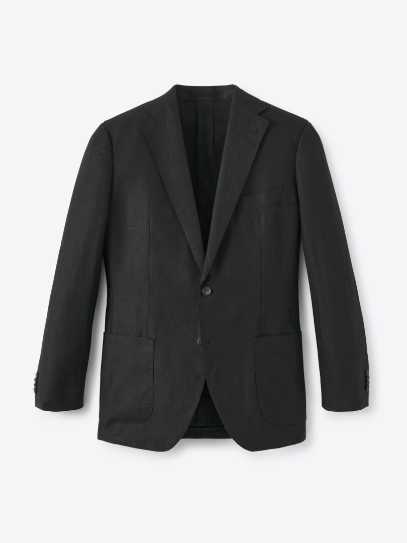 Men’s Spence Bryson Black Heavy Irish Linen Bedford Jacket Thumb