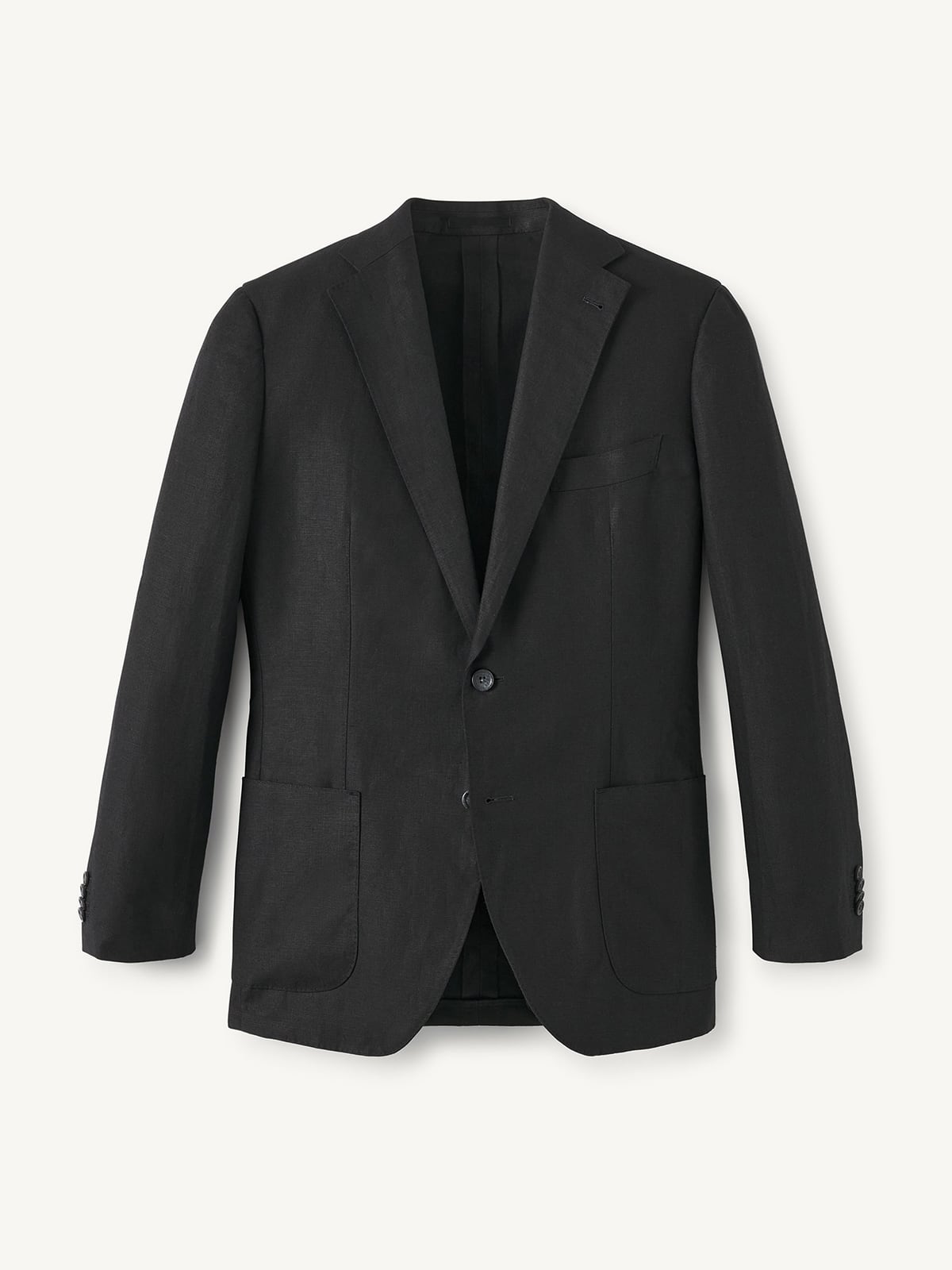 Spence Bryson Black Heavy Irish Linen Bedford Jacket - Custom Fit