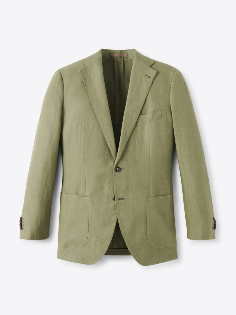 Men’s Spence Bryson Sage Heavy Irish Linen Bedford Jacket Thumb