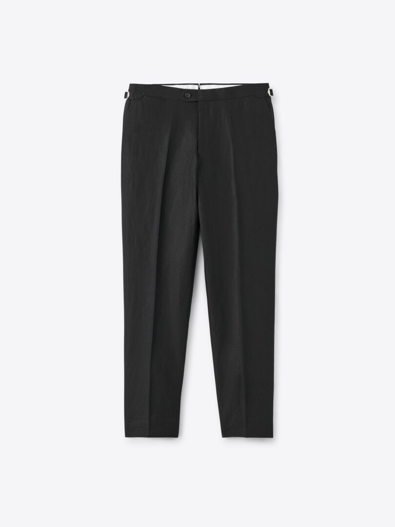Men’s Spence Bryson Black Heavy Irish Linen Dress Pant Thumb