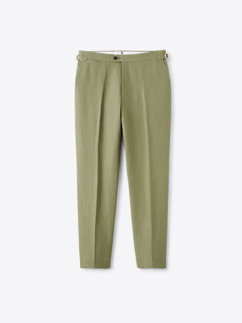 Men’s Spence Bryson Sage Heavy Irish Linen Dress Pant Thumb
