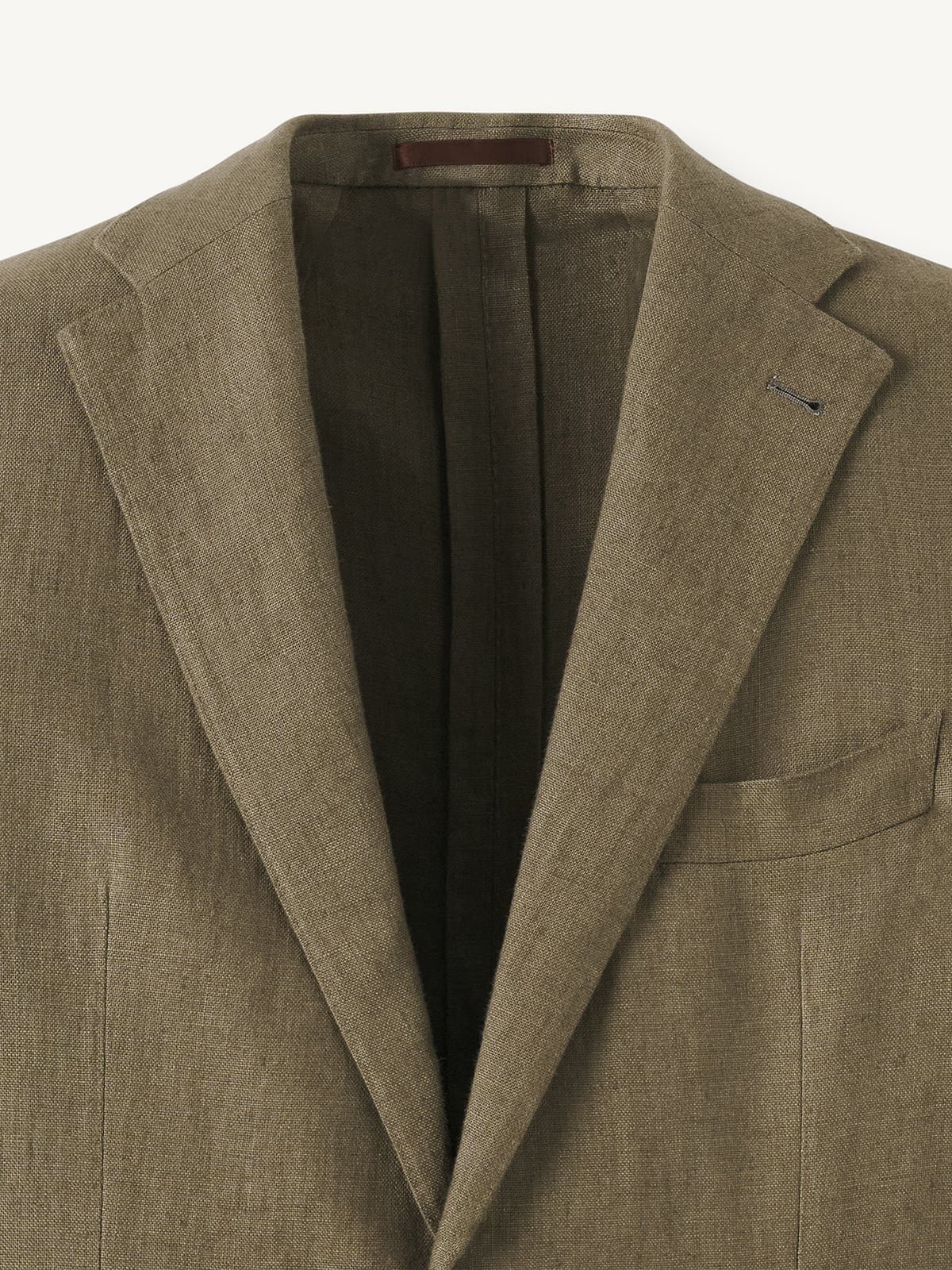 Spence Bryson Olive Washed Irish Linen Bedford Jacket - Custom Fit