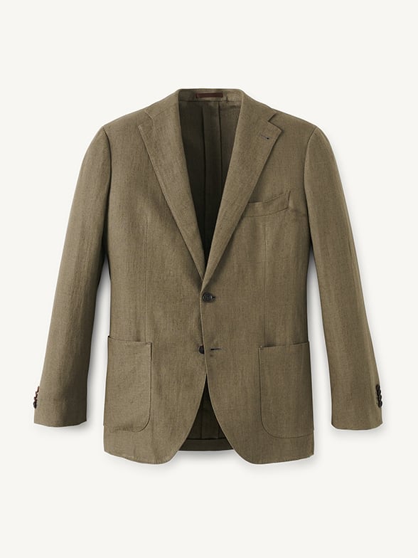 Thumb Photo of Spence Bryson Olive Washed Irish Linen Bedford Jacket