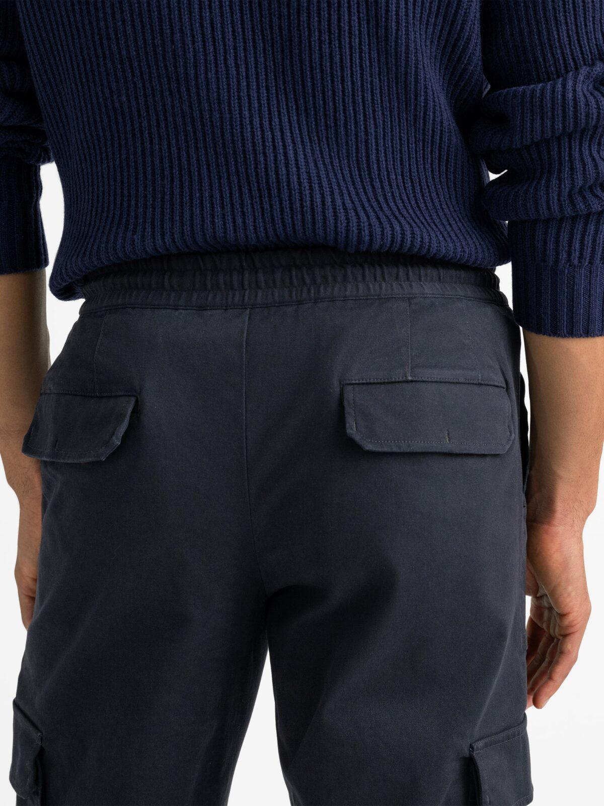 Navy Drawstring Cargo Jogger - Custom Fit Pants