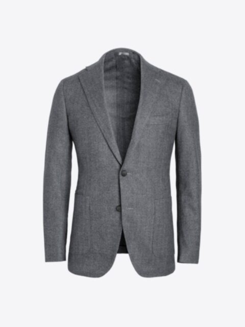 Bedford Grey Wool Herringbone Jacket - Custom Fit Tailored Clothing