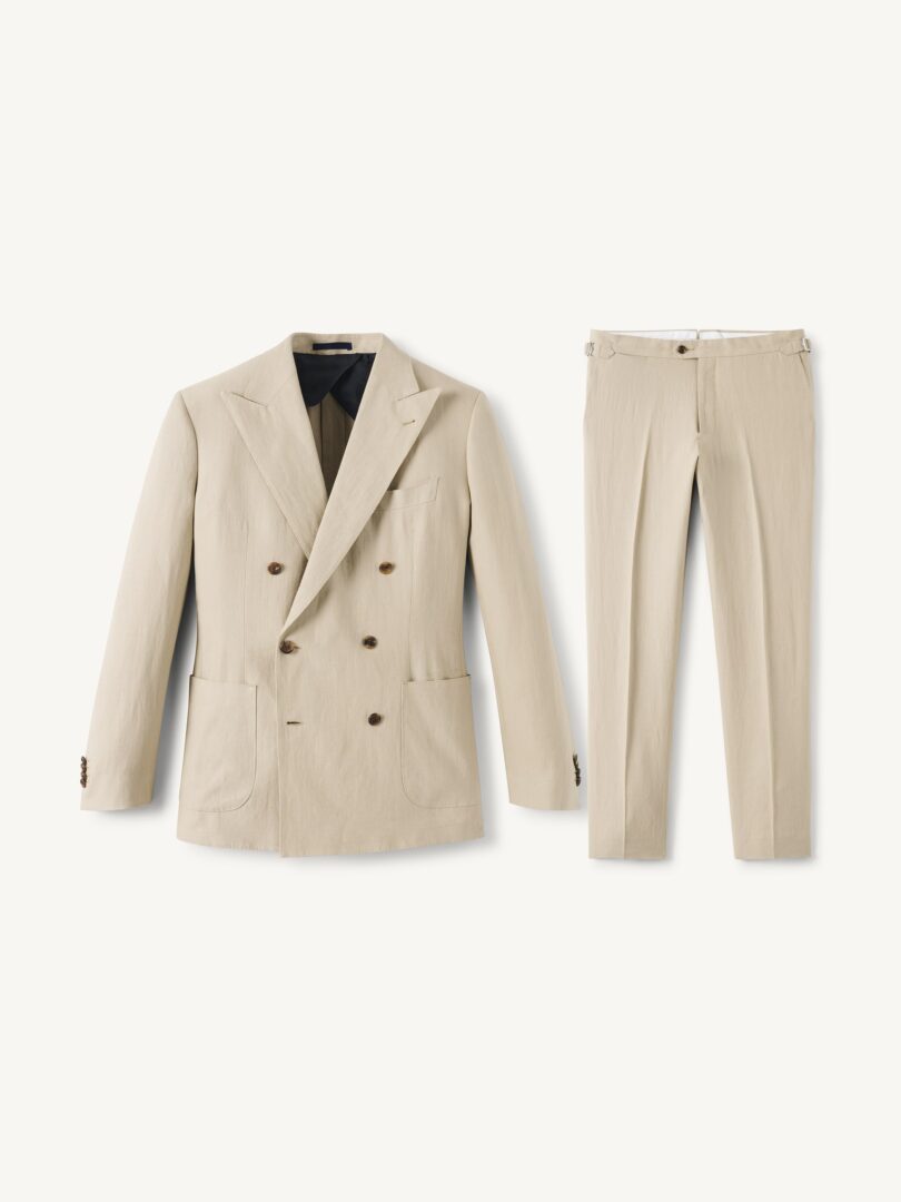 Men’s Spence Bryson Beige Irish Linen Carmine Suit Thumb