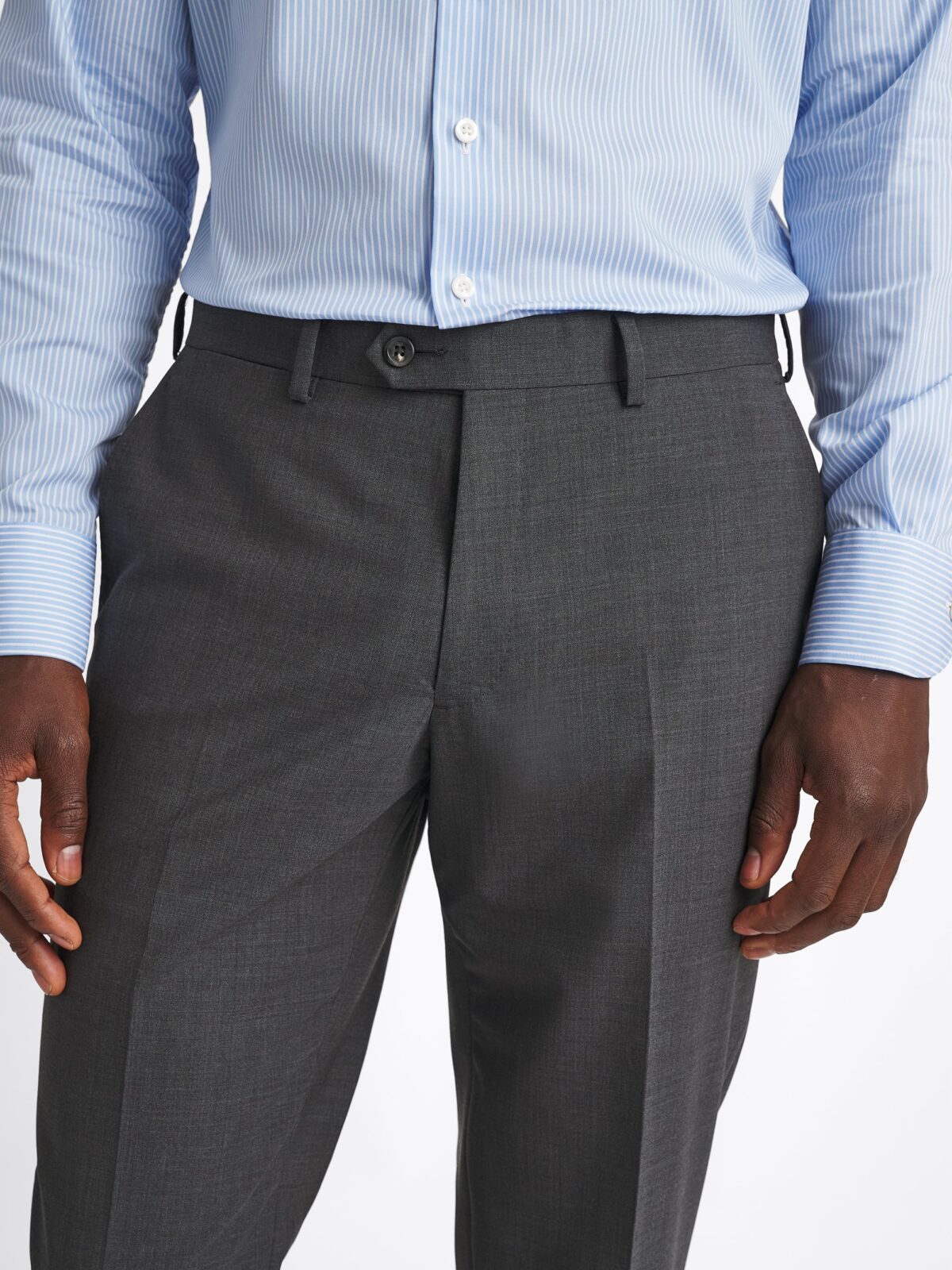 【SCENERITY】Formal wool slacks Charcoal Grey Stretch Wool Pants - A.i. Perfect Fits