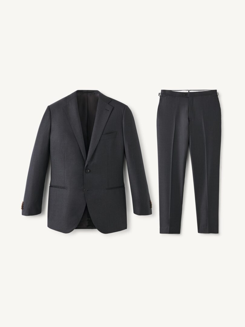 Men’s VBC Charcoal S110s Wool Dover Suit Thumb