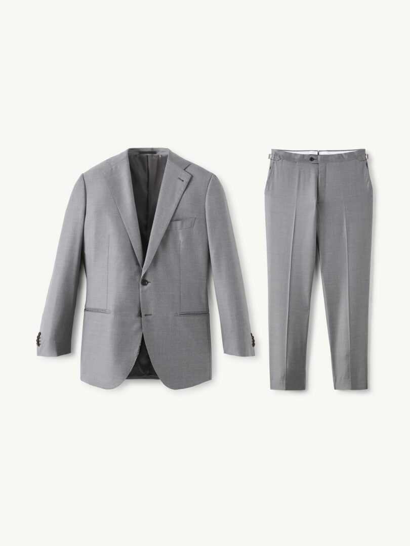 Men’s Loro Piana Fabric S150s Light Grey Dover Suit Thumb