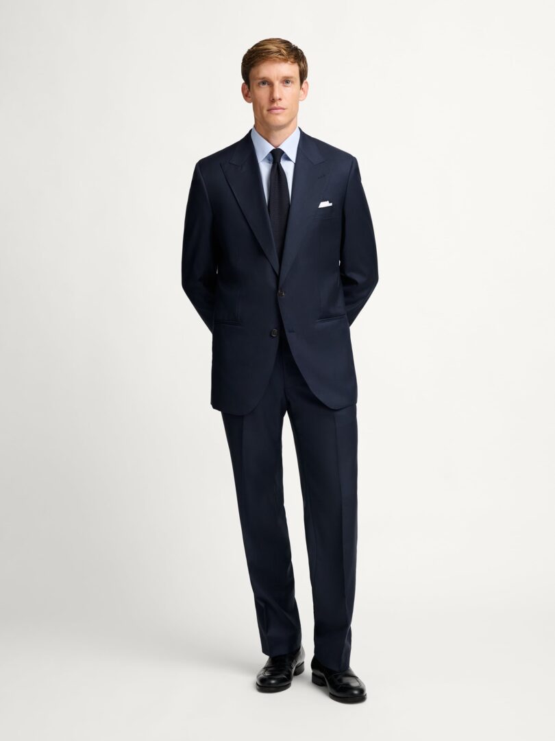 Peak Lapel Reda Navy Sharkskin Suffolk Suit Thumb Detail