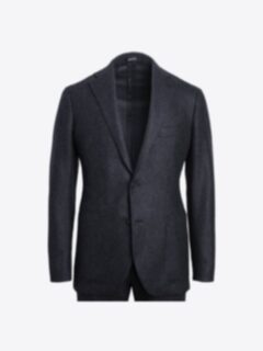 Shop Bedford VBC Charcoal Wool Flannel Suit Jacket