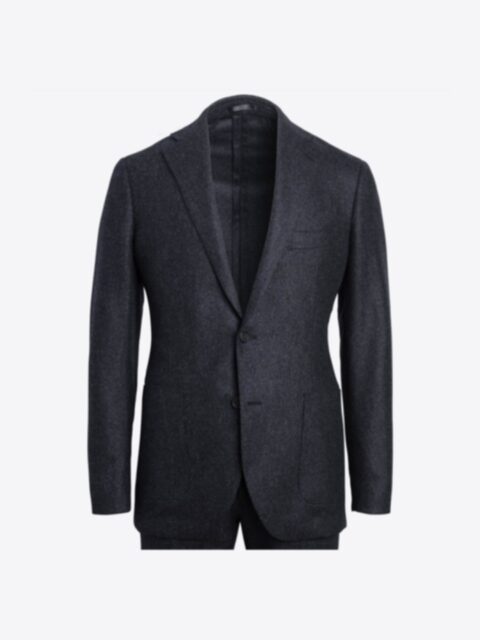 Bedford VBC Charcoal Wool Flannel Suit Jacket - Custom Fit Tailored ...