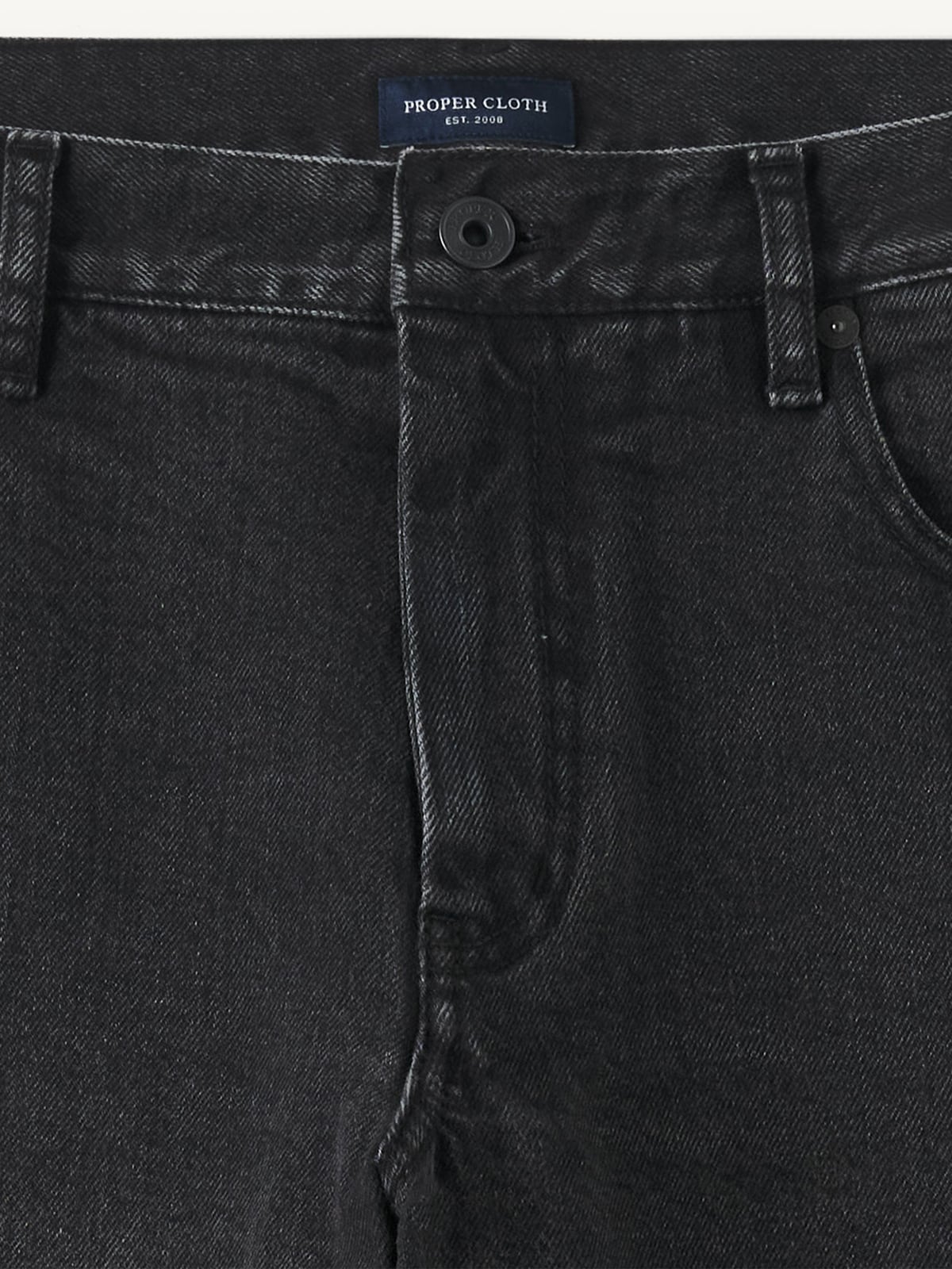 Japanese 12oz Washed Dark Grey Stretch Jeans - Custom Fit Pants